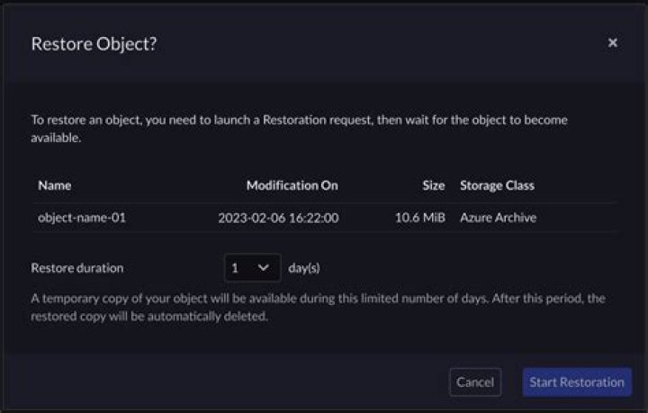 restoreObject